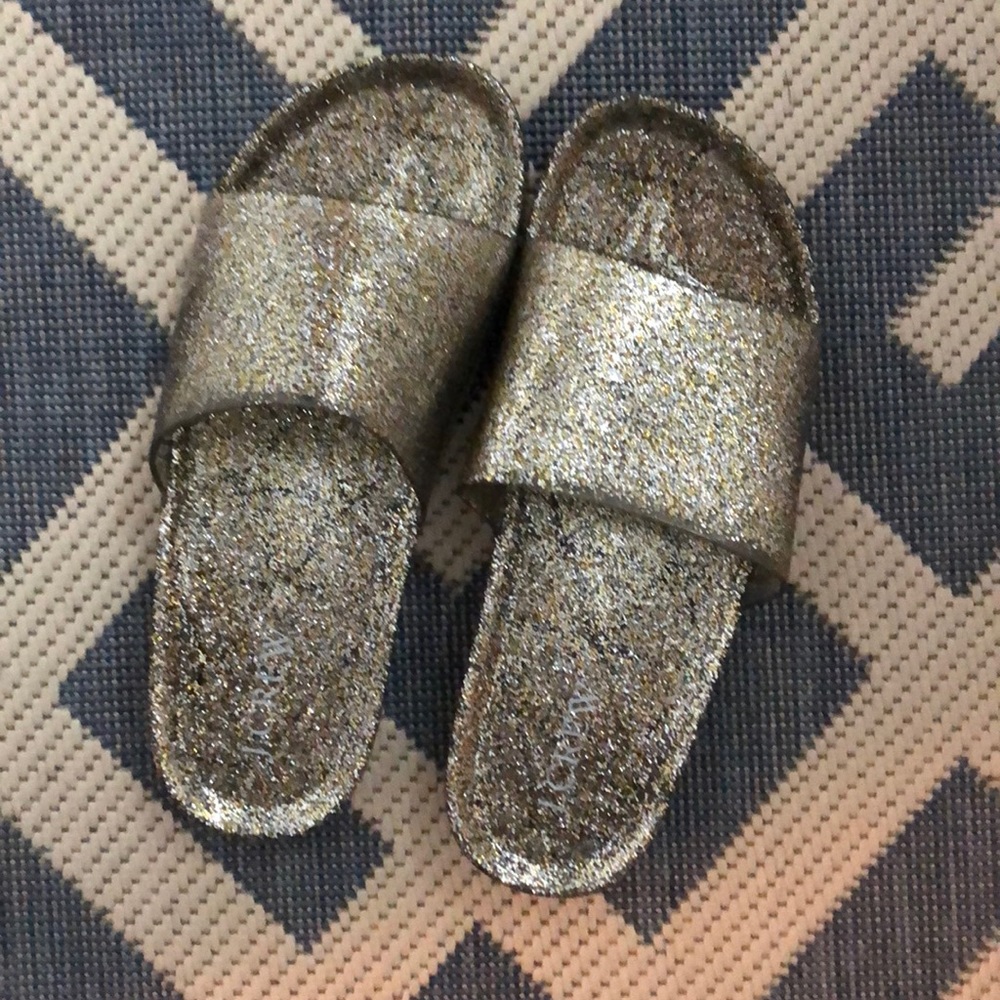 Jcrew glitter jelly slides